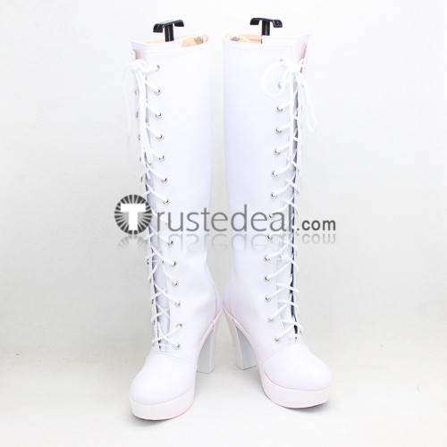 Date A Live Date A Bullet 2 White Queen Inverse Kurumi Tokisaki White Kurumi Military Cosplay Shoes Boots