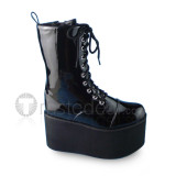 Matte Black Lace Up Classic Girls Boots