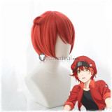 Cells at Work Hataraku Saibou Erythrocyte Red Blood Cell Short Cosplay Wig