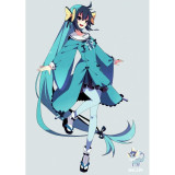 Pokemon Gijinka Vaporeon Blue Cosplay Costume