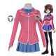 Yugioh Duel Monsters Anzu Mazaki Tea Gardner Domino High School Girl Uniform Pink Blue Cosplay Costume