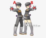 Pokemon Team Rocket Grunts Male Female Black Cosplay Costumes
