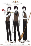 Black Butler Kuroshitsuji Triplets Canterbury and Thompson and Timber Cosplay Costume