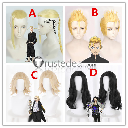 Tokyo Revengers Takemichi Hanagaki Manjiro Sano Mikey Keisuke Baji Ken Ryuguji Blonde Black Cosplay Wigs