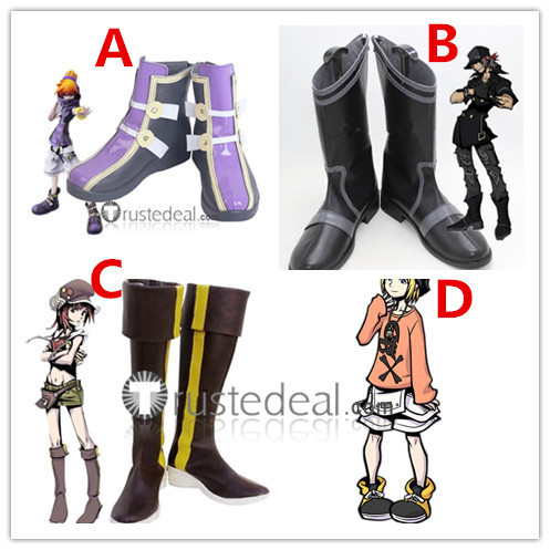 The World Ends with You Neku Sakuraba Raimu Bito Rhyme Shiki Misaki Sho Minamimoto Cosplay Shoes Boots