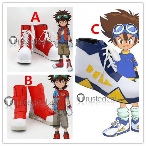 Digimon Adventure DigiDestined Yagami Taichi White Cosplay Shoes Boots