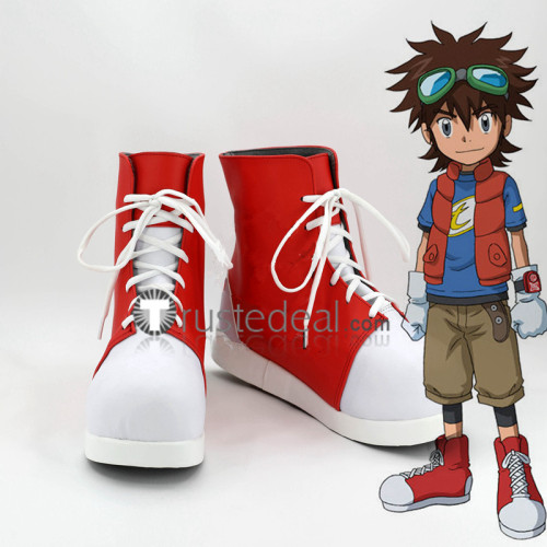 Digimon Adventure DigiDestined Yagami Taichi White Cosplay Shoes Boots