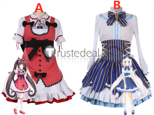 Nekopara Chocola and Vanilla Red Blue Cosplay Costumes