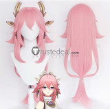 Genshin Impact Yoimiya kokomi Yae Miko Raiden Ei Shogun Sara Pink Purple Blue Cosplay Wigs