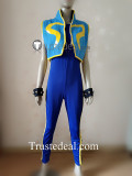 Street Fighter 5 Chun Li Alpha Blue Cosplay Costume