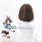 Vtuber YouTuber Channel A.I. Kizuna Ai Gawr Gura Long Brown Pink Silver Grey Cosplay Wigs