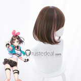 Vtuber YouTuber Channel A.I. Kizuna Ai Gawr Gura Long Brown Pink Silver Grey Cosplay Wigs