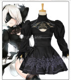 Nier Automata 2B Black Gothic Lolita Cosplay Costume1