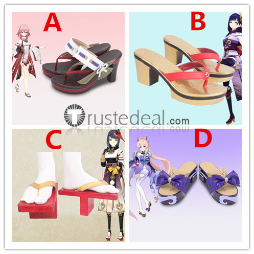 Genshin Impact Baal Raiden Shogun Yae Miko Kujou Sara Sangonomiya Kokomi Cosplay Shoes Boots