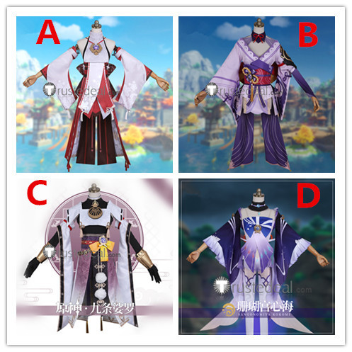 Genshin Impact Baal Raiden Ei Shogun Yae Miko Kujou Sara Sangonomiya Kokomi Cosplay Costumes