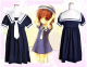 Clannad Okazaki Ushio White Black Sailor Cosplay Costume 2