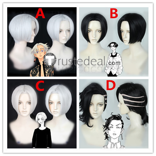 Tokyo Revengers Hajime Kokonoi Manjiro Sano Izana Kurokawa White Black Cosplay Wigs