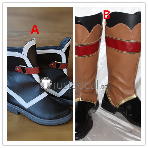 Final Fantasy Kurasame Brown Black Cosplay Boots Shoes