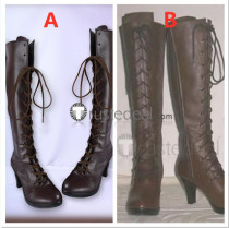 Black Butler Kuroshitsuji Lady Ciel Phantomhive Robin Ciel Brown Cosplay Boots Shoes