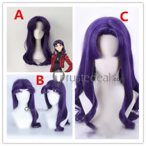 Neon Genesis Evangelion Misato Katsuragi Purple Curly Cosplay Wigs