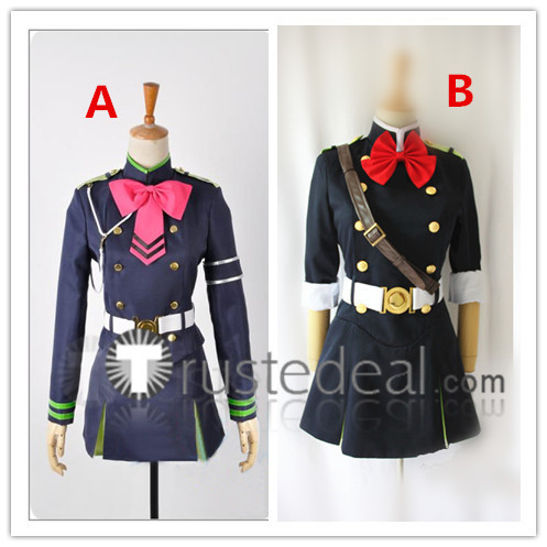 Seraph of the End Owari no Serafu Shinoa Hiragi Mitsuba Sangu Uniform Cosplay Costumes