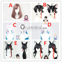 Vtuber Virtual YouTuber Ookami Mio Lize Helesta Saegusa Akina Suzuhara Lulu Black Silver Red Cosplay Wigs