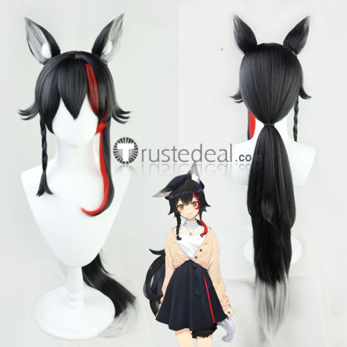 Vtuber Virtual YouTuber Ookami Mio Lize Helesta Saegusa Akina Suzuhara Lulu Black Silver Red Cosplay Wigs