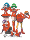 Pokemon XY Team Flare Scientists Bryony Aliana Celosia Mable Xeros Red Orange Cosplay Costumes
