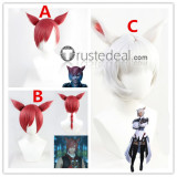 Final Fantasy XIV Miqo'te Y'shtola Rhul G'raha Tia Silver Red Cosplay Wigs Ears