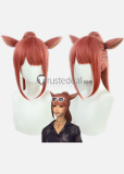 Final Fantasy XIV 14 Catgirl Red Black Brown White Cosplay Wigs Ponytail Ears