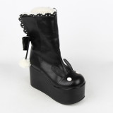 Angelic Imprint- Gothic Winter Velvet Lolita Short Boots - 2 Ways