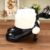 Angelic Imprint- Gothic Winter Velvet Lolita Short Boots - 2 Ways