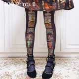 Ruby Rabbit ~ Stained Glass Thin Lolita Tights -Pre-order