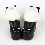 Angelic Imprint- Gothic Winter Velvet Lolita Short Boots - 2 Ways