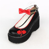 Angelic Imprint- Beautiful Bow Embroidery Qi Lolita High Platform Shoes