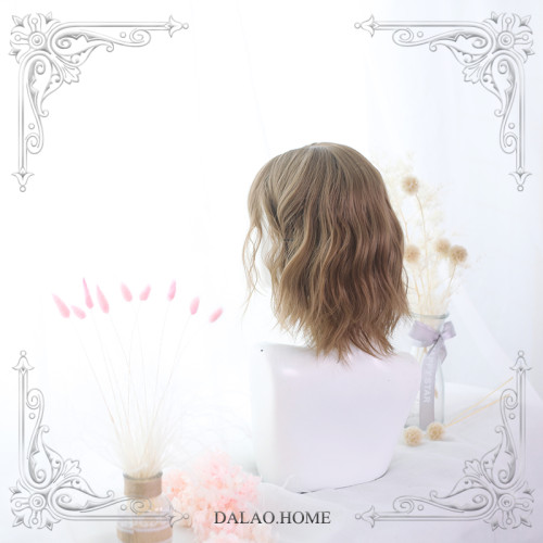 Dalao Home ~Lemon Tea-curly Lolita Short Wigs