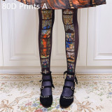 Ruby Rabbit ~ Stained Glass Thin Lolita Tights -Pre-order
