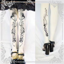 Ruby Rabbit ~ Rose Bone ~ Lolita Printed Tights