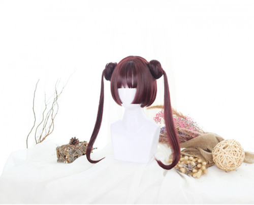 Dango Lolita Wig with 2 Buns Ponytails