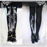 Ruby Rabbit ~ Rose Bone ~ Lolita Printed Tights