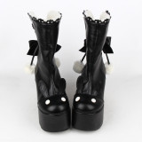 Angelic Imprint- Gothic Winter Velvet Lolita Short Boots - 2 Ways
