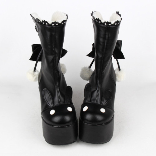 Angelic Imprint- Gothic Winter Velvet Lolita Short Boots - 2 Ways