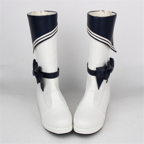 Angelic Imprint- Classic Sailor Style Lolita High Cylinder Boots with Removable Bow