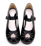 Angelic Imprint- Heart Shaped Embroidery -Sweet Lolita Shoes