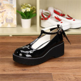 Angelic Imprint- Sweet T-shaped Straps Lolita High Platform Shoes with Detachable Angel Wings