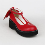 Angelic Imprint- Sweet T-shaped Straps Lolita High Platform Shoes with Detachable Angel Wings