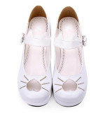 Angelic Imprint- Heart Shaped Embroidery -Sweet Lolita Shoes