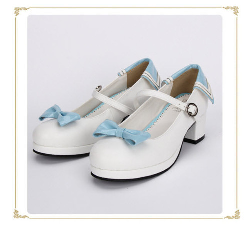 Angelic Imprint- Beautiful Sailor Style Single Belt Square Heels Lolita Shoes