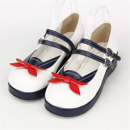 Angelic Imprint- Sweet Sailor Style Double Belts Bow Lolita Shoes