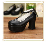 Angelic Imprint- Sweet T-shaped Straps Lolita Square Heel Shoes with Detachable Angel Wings